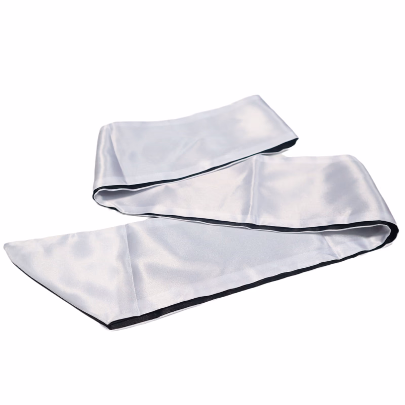 Satin black and white eye mask