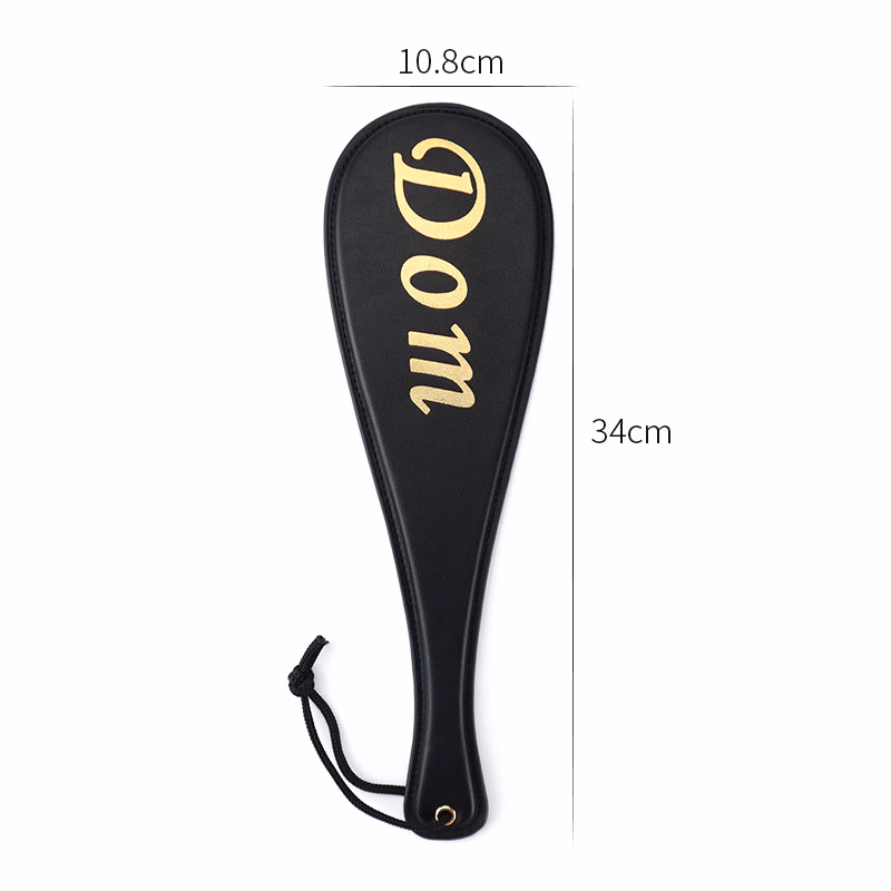 Gold-plated leather round paddle