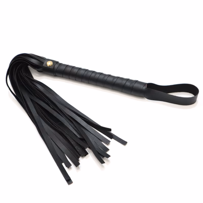 Black whip with faux cotton fleece
