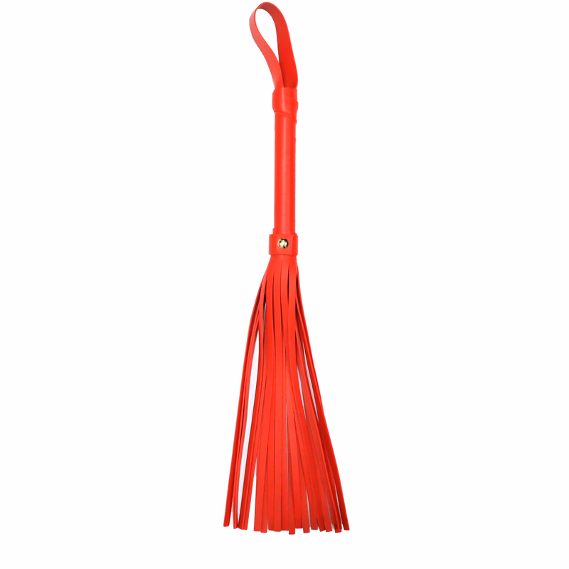 Red double-sided leather whip