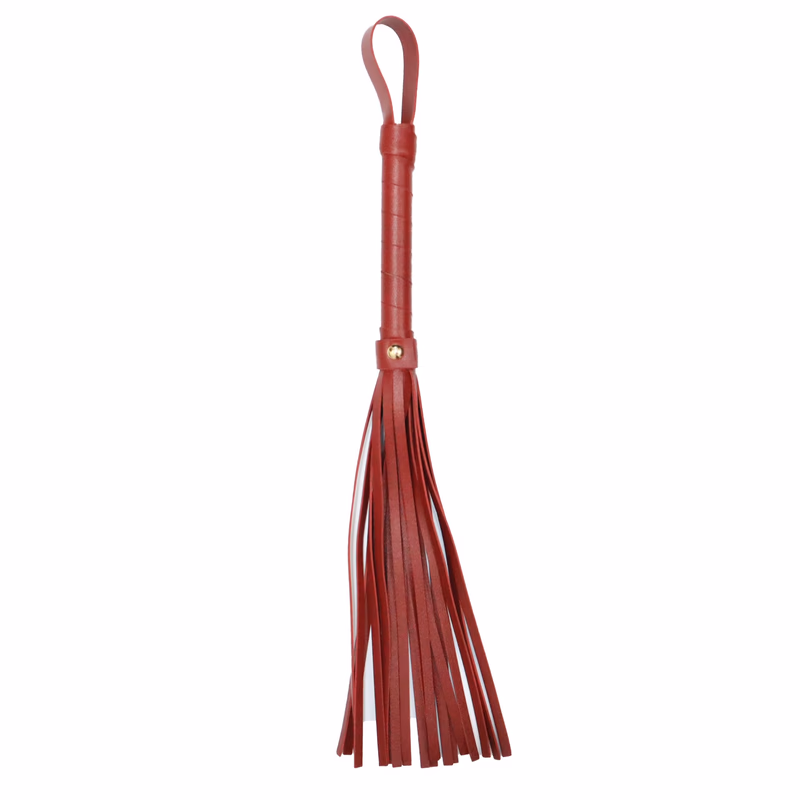 Burgundy double-sided leather whip