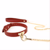 Burgundy T-shirt choker with metal chain