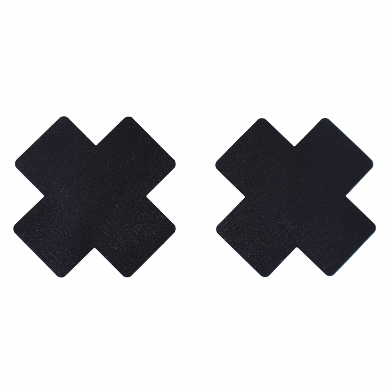 Black cross-shaped nipple covers