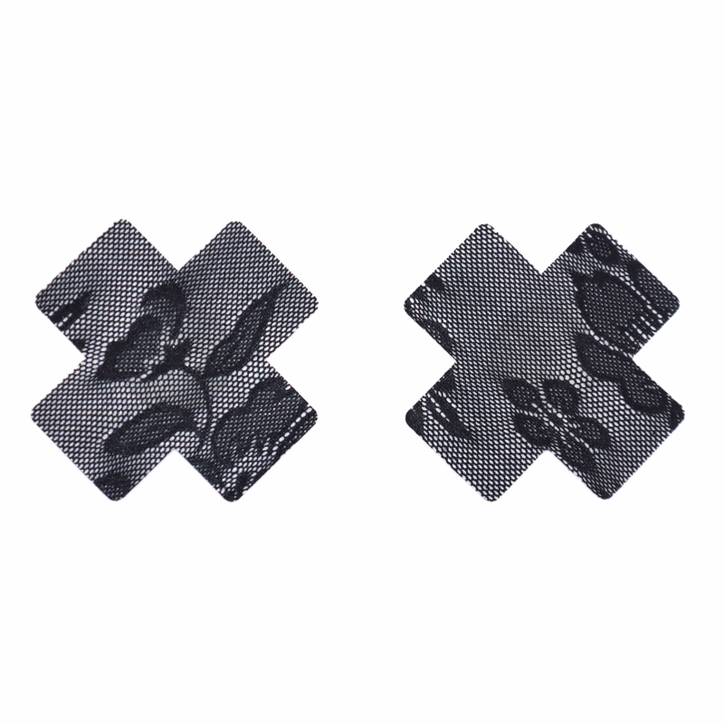 Patterned cross-shaped nipple covers