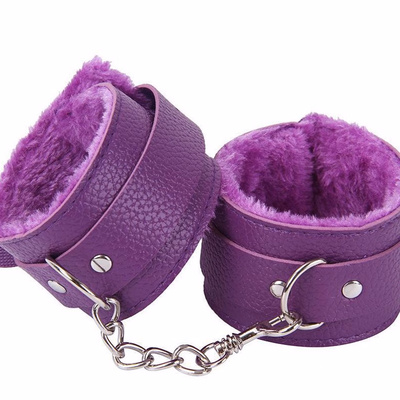 Plush purple handcuffs