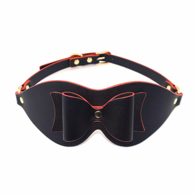 Black and red bow eye mask