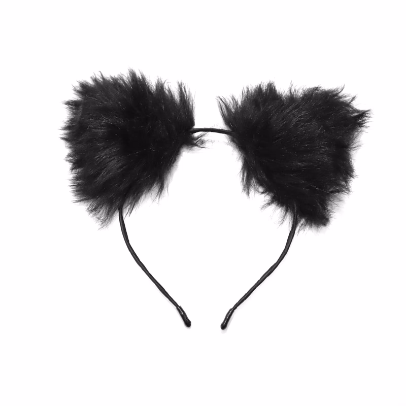 Black fluffy headband
