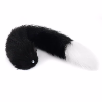 Black and white fluffy tail