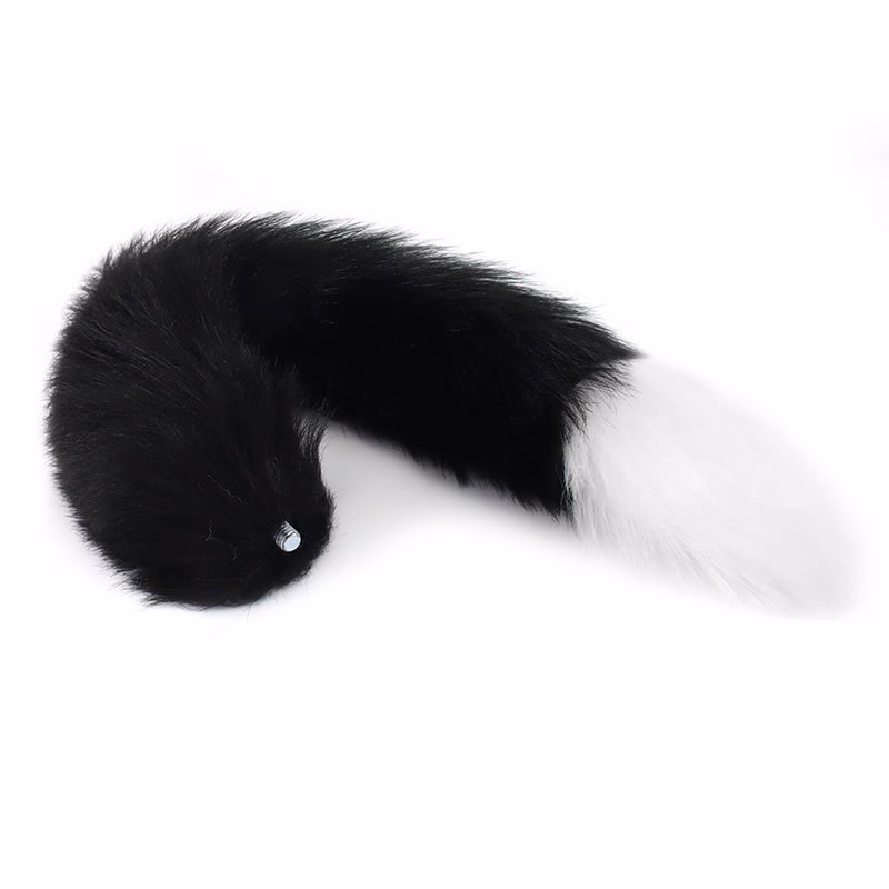 Black and white fluffy tail