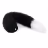 Black and white fluffy tail