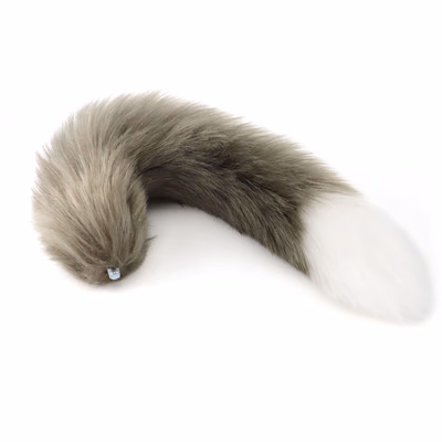 Brown and white fluffy tail