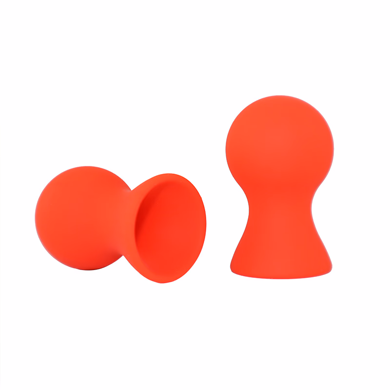 Bright red silicone breast pump