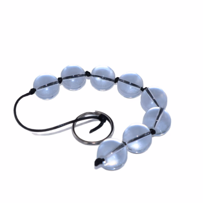 Glass pull bead anal plug