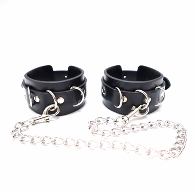 Black leg irons with metal chains