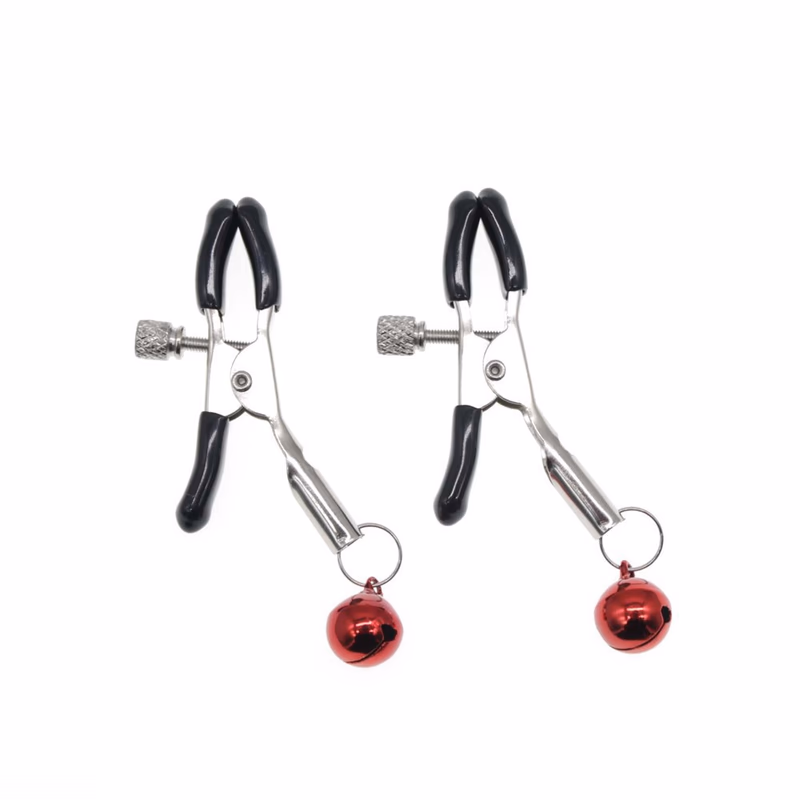 Classic nipple clamps with red bells