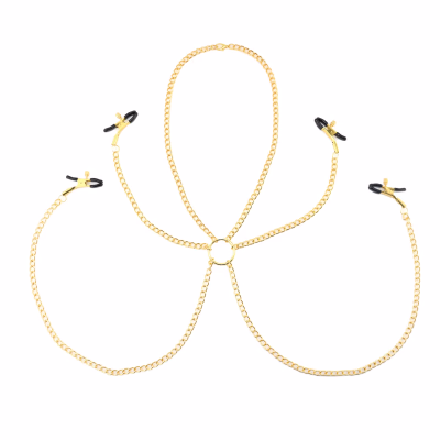Four-headed nipple clamps in gold