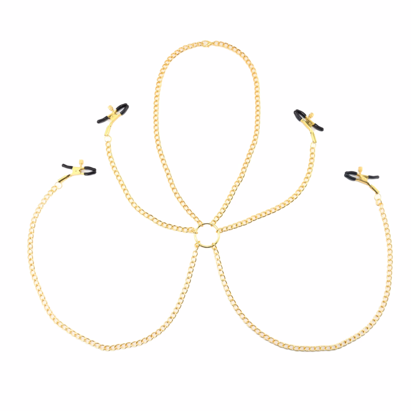 Four-headed nipple clamps in gold