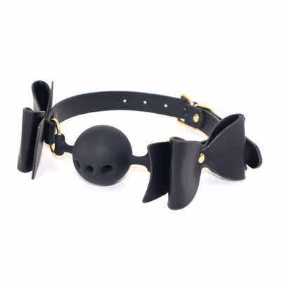 Black bow-shaped mouth ball