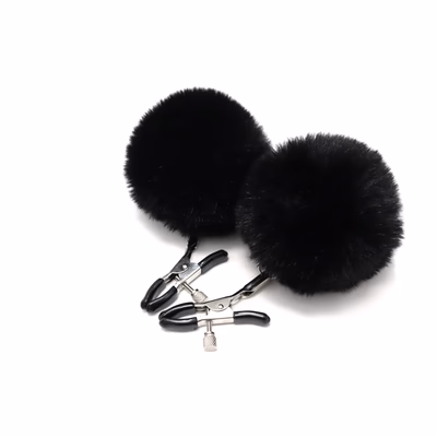 Black plush classic nipple clamps