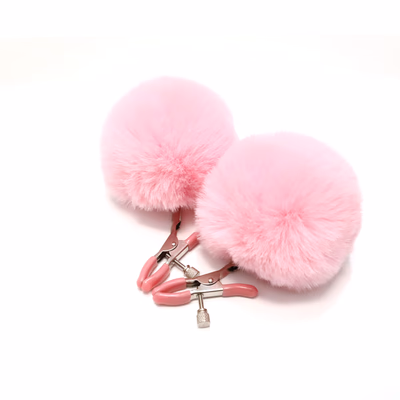 classic pink plush nipple clamps