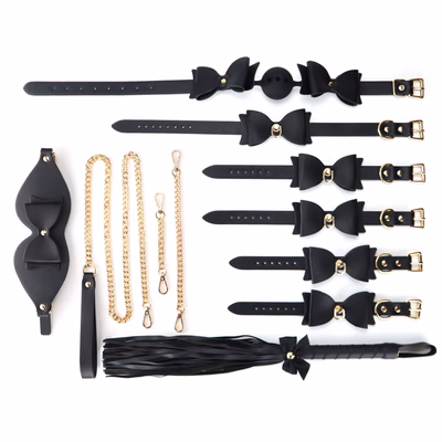 Black Bow Tie SM Bondage Set