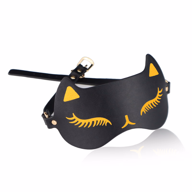 Gold-stamped cat eye mask