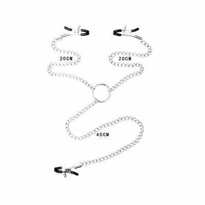 Metal three-headed clips for BDSM, nipple clamps, clitoral clamps