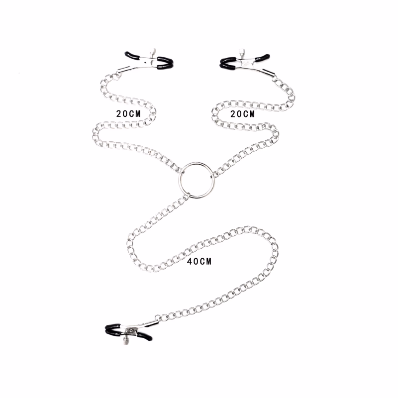 Metal three-headed clips for BDSM, nipple clamps, clitoral clamps