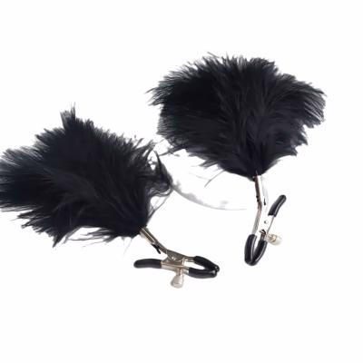 Black feather nipple clamps