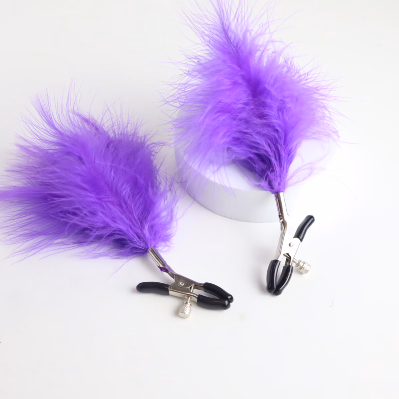 Purple Feather Nipple Clip