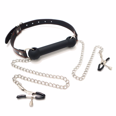 Black bone gag nipple clamp