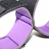 SM bondage handcuffs, black and purple restraint straps