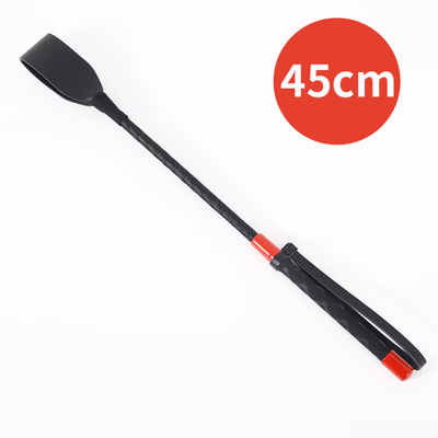 Leather whip, red leather cap, 45cm