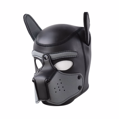 New dog head mask, black/grey - size L