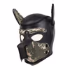 New dog head mask, black camouflage - size L