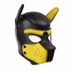New dog head mask, black and yellow - size L