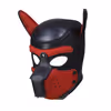New dog head mask, black and red - size L