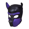 New dog head mask, black and purple - size L
