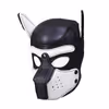 New dog head mask, black and white - size L
