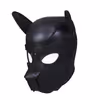 New dog head mask, pure black - size L