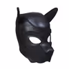 New dog head mask, pure black - size L