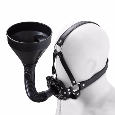 Black leather PU + funnel