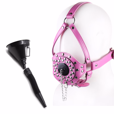 Dark pink PU leather + funnel