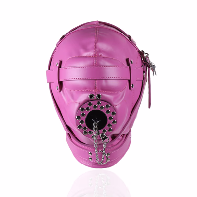 Dark pink leather shackles