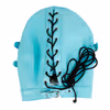 Leather sky blue + black solid gag headgear
