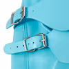 Leather sky blue + black solid gag headgear