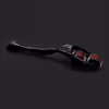 Black handle with red wolf-tooth scroll wheel