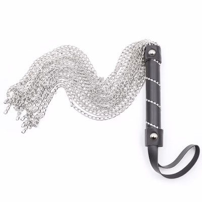 Black handle with diamond-encrusted iron chain