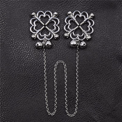 New patterned bell nipple clamps (pair) with bell chain