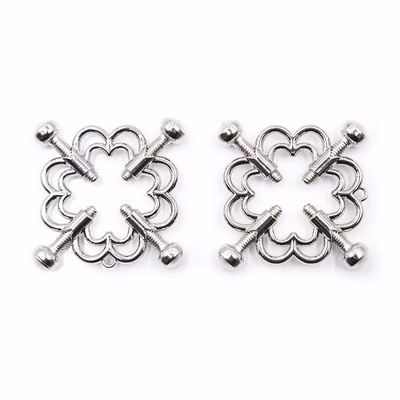 New patterned bell nipple clamps (one pair) without bells and chain